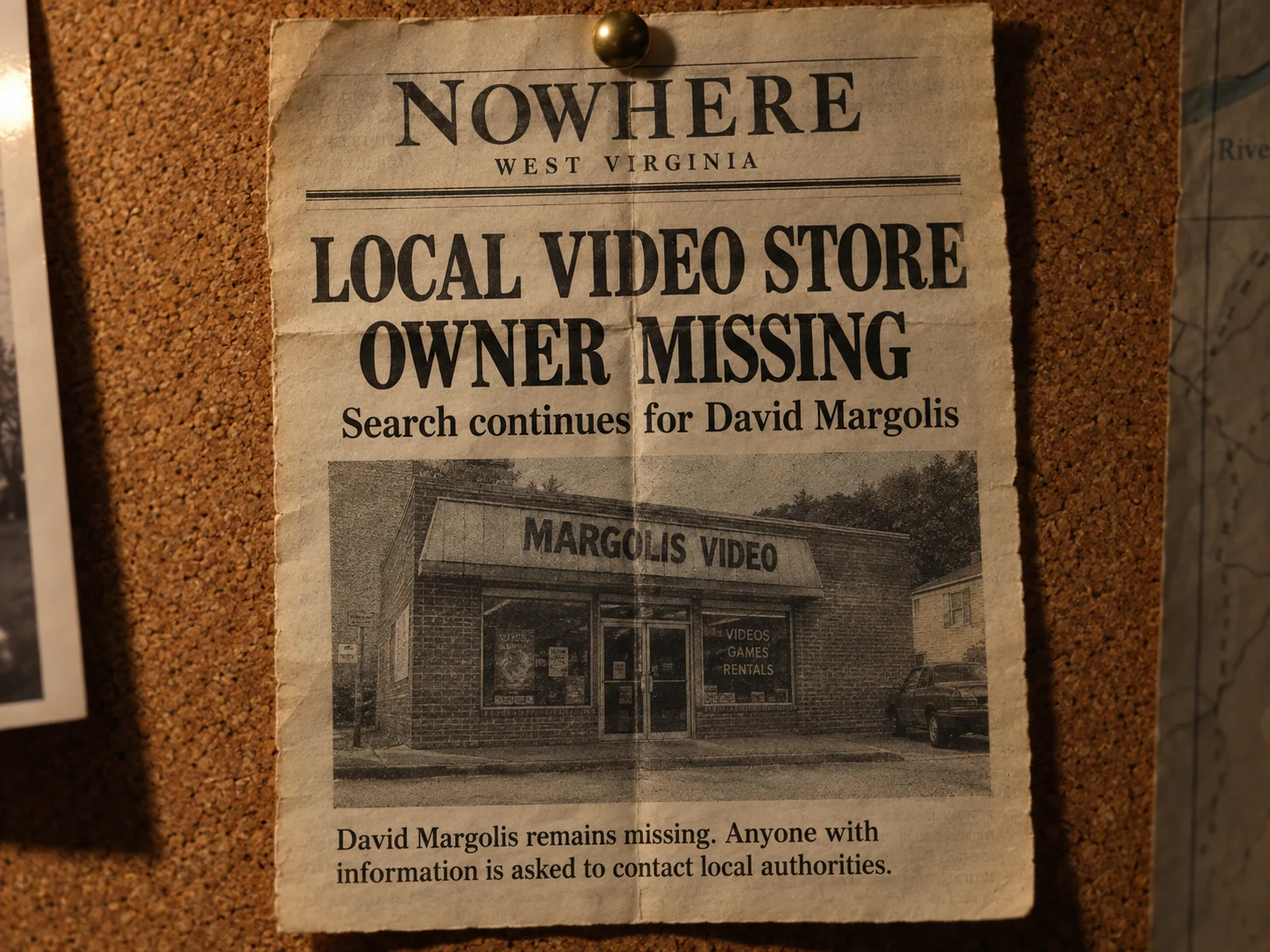Local newspaper clipping about David Margolis’s disappearance.