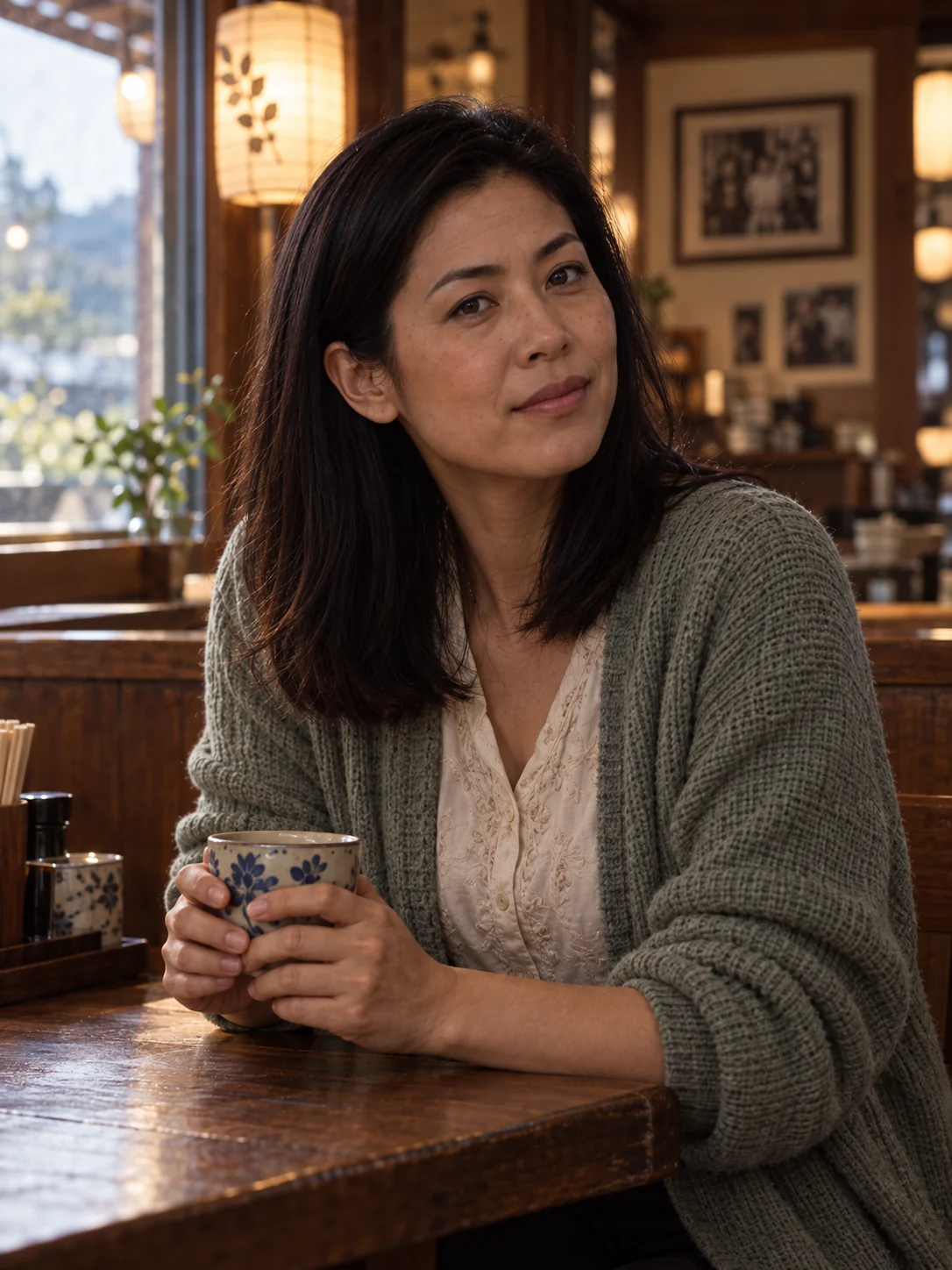 Keiko Nakamura at the family restaurant.