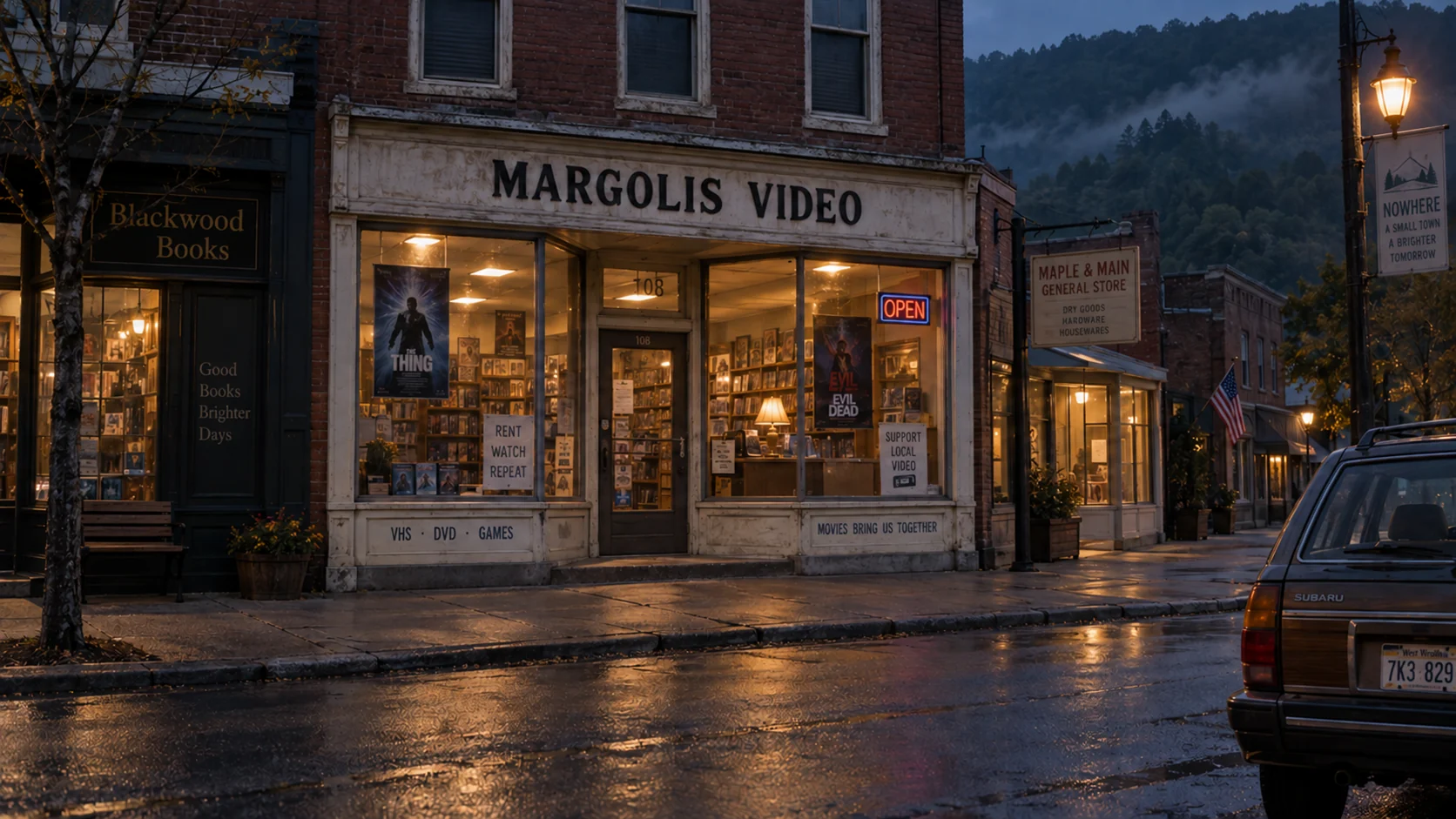 Margolis Video at dusk.