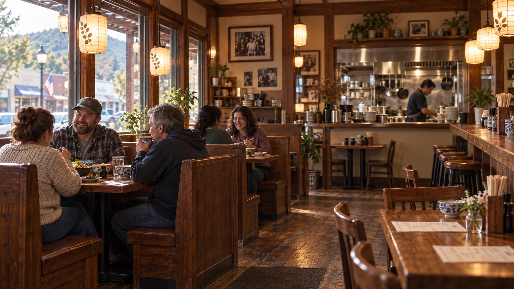 Lunchtime at the Nakamura Family Restaurant.