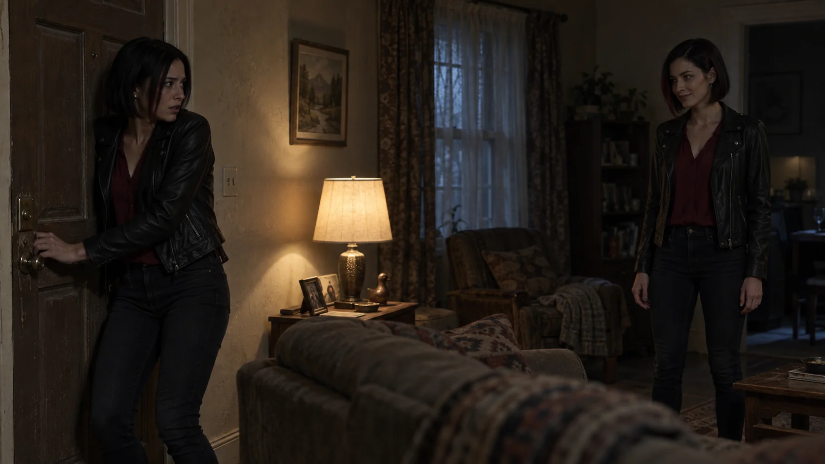 Sasha comes face to face with a shapeshifter wearing her appearance.