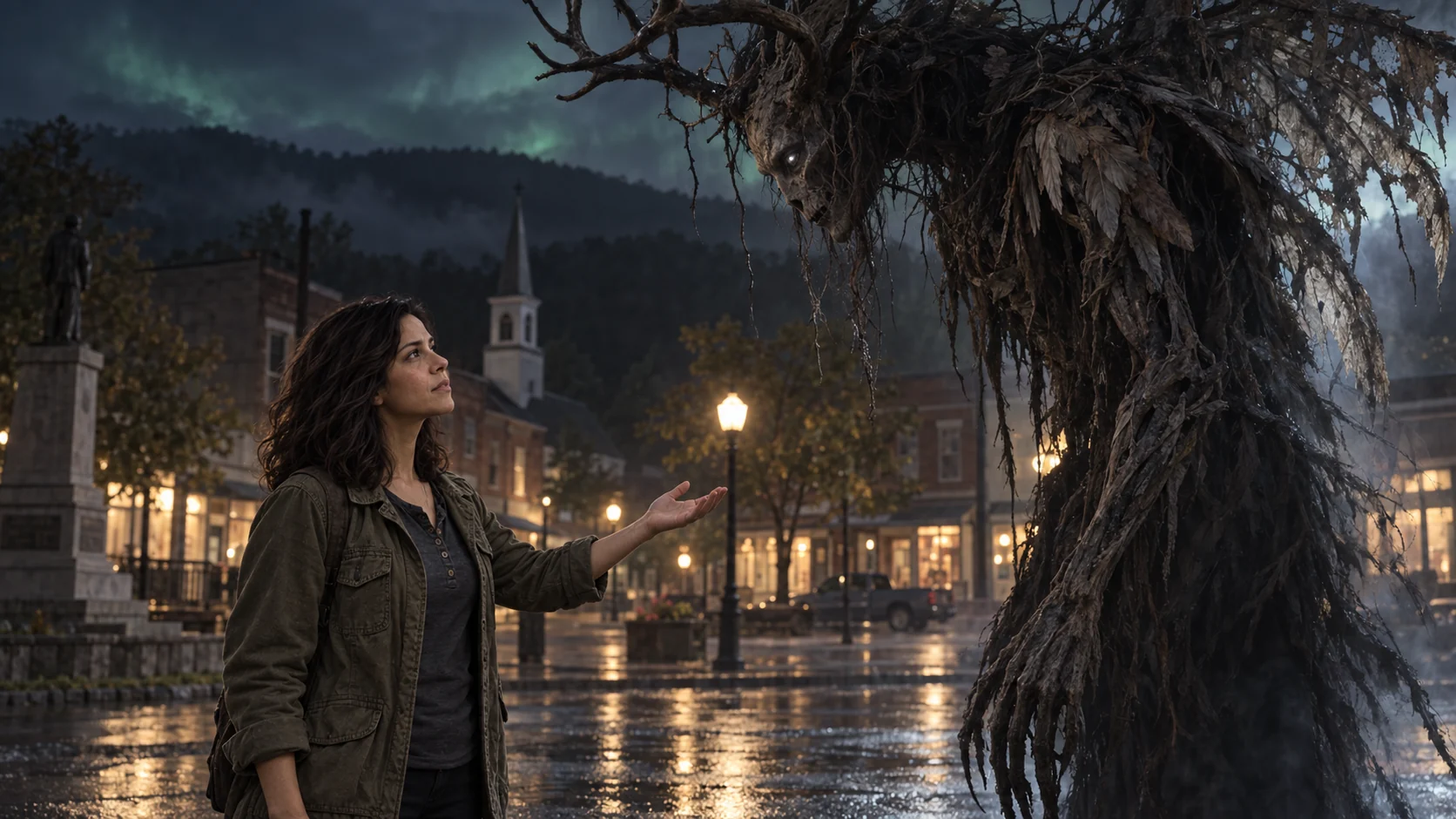 Abigail reaches toward the awakened Wendigo in the season finale.